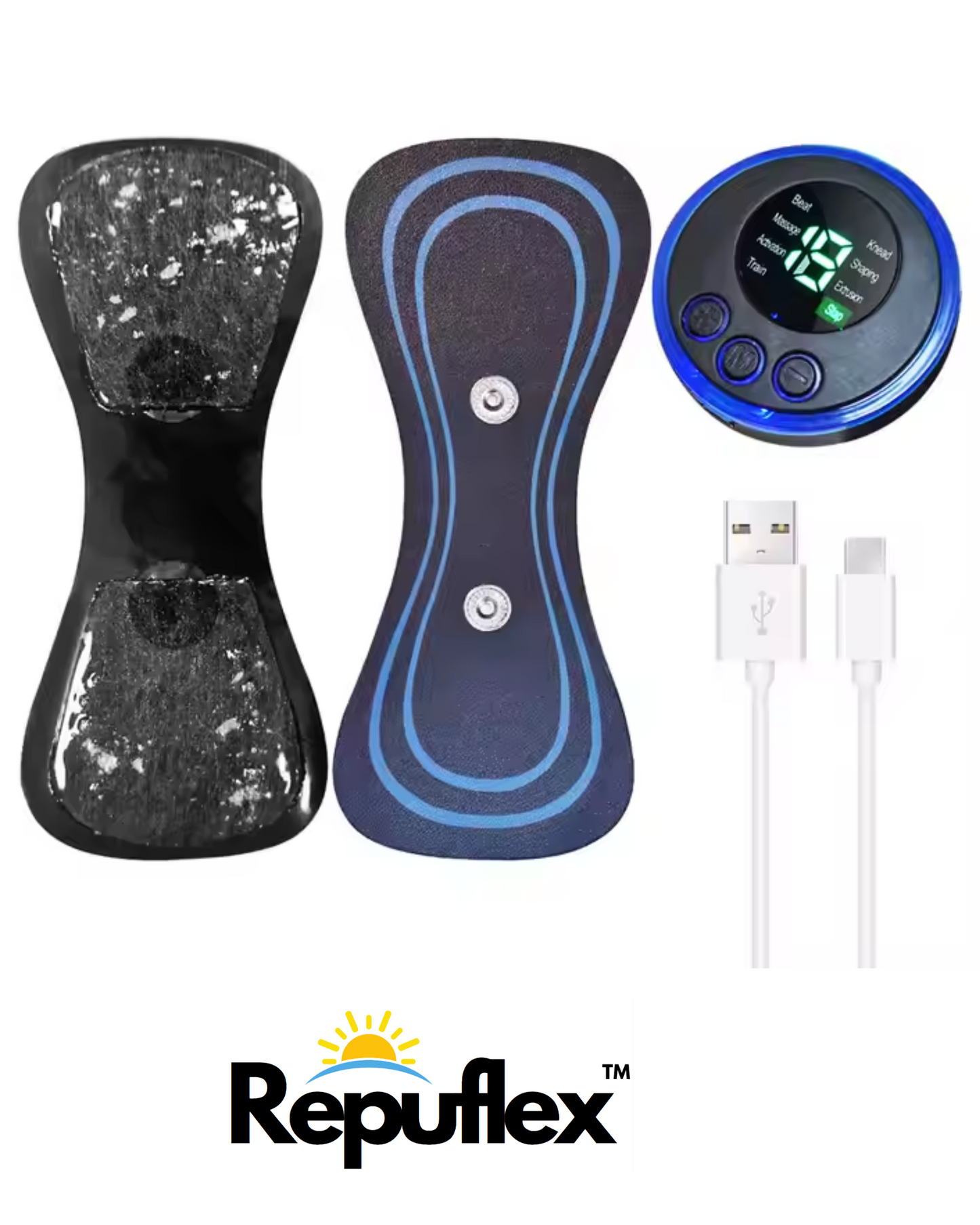 4 (Set of Four) - Wireless Body Massager with TENS + EMS Muscle Stimulator + 4 Extra Massage Pads - Buy 3, Get 1 FREE!