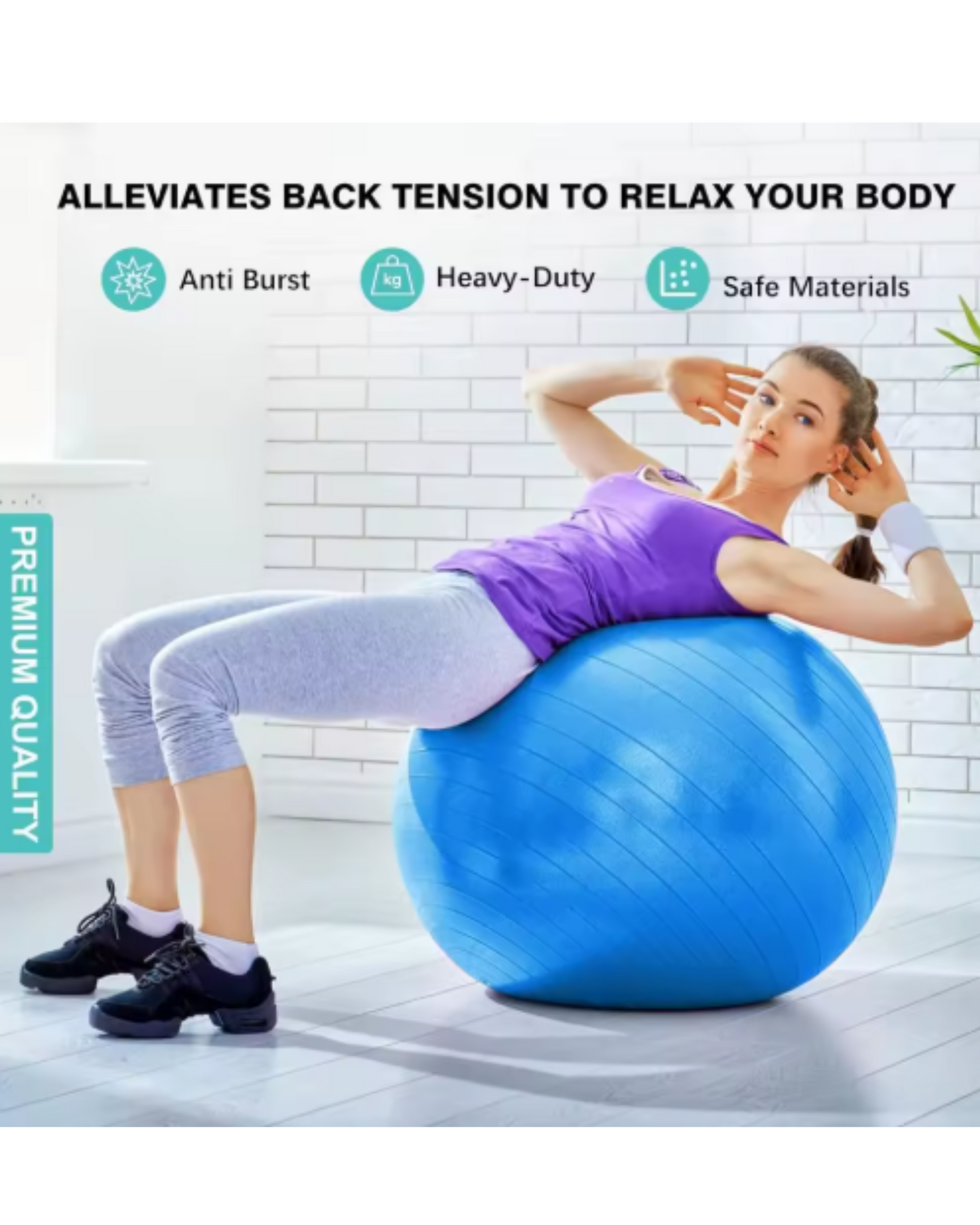 Yoga Fitness & Stretching Ball - Balance Ball With Pump