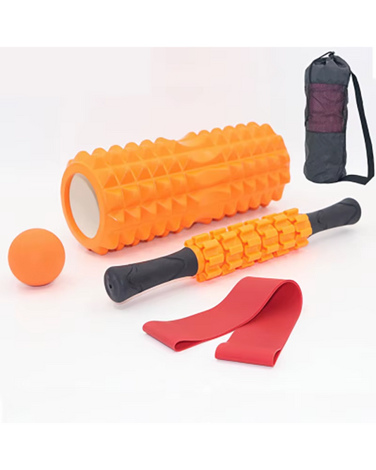 Yoga Foam Roller & Stretching Set - 5 Piece + Travel Size