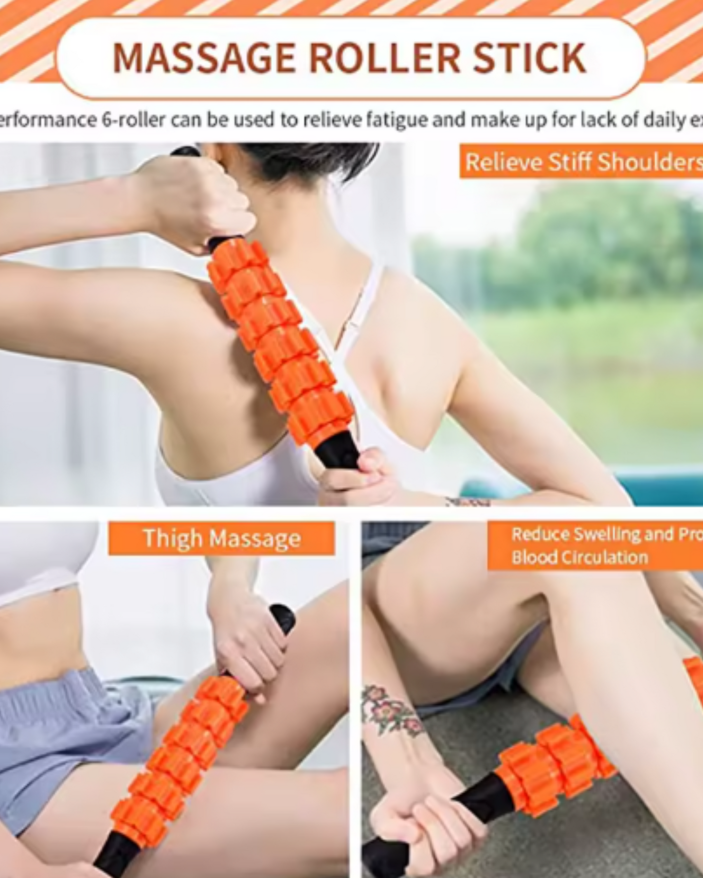 Yoga Foam Roller & Stretching Set - 5 Piece + Travel Size