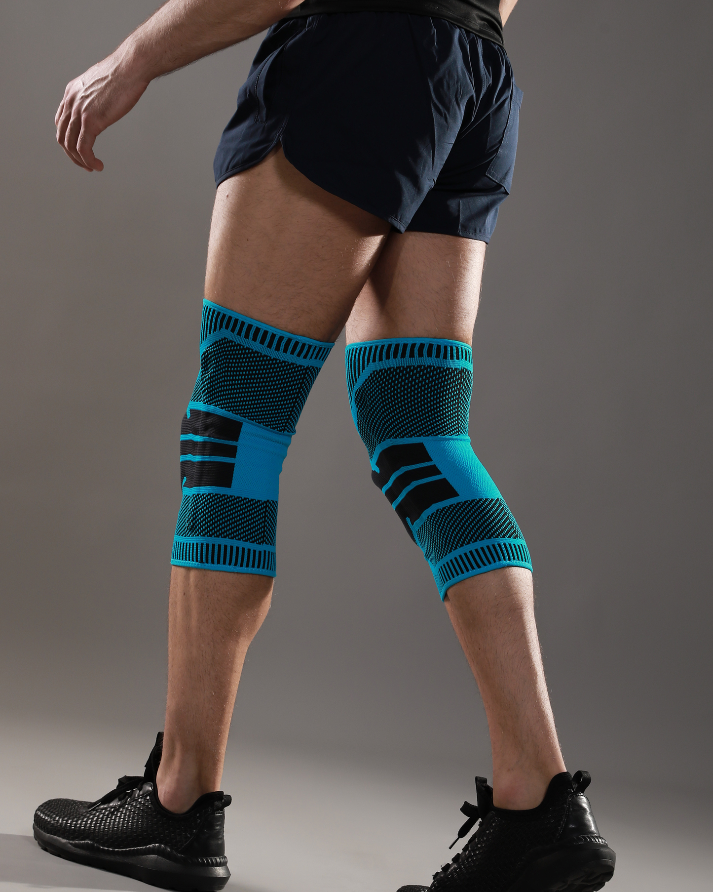 1 Single - Pro Knee Compression Sleeve Knee Brace (Unisex) with Silicone Gel Pad & Side Stabilizers