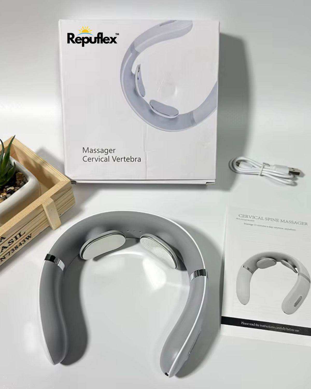 2 (Dual Set) - Cervical Neck Massager - Cordless Shiatsu Vibration & Heat Settings with TENS Pulse   - Save 60%