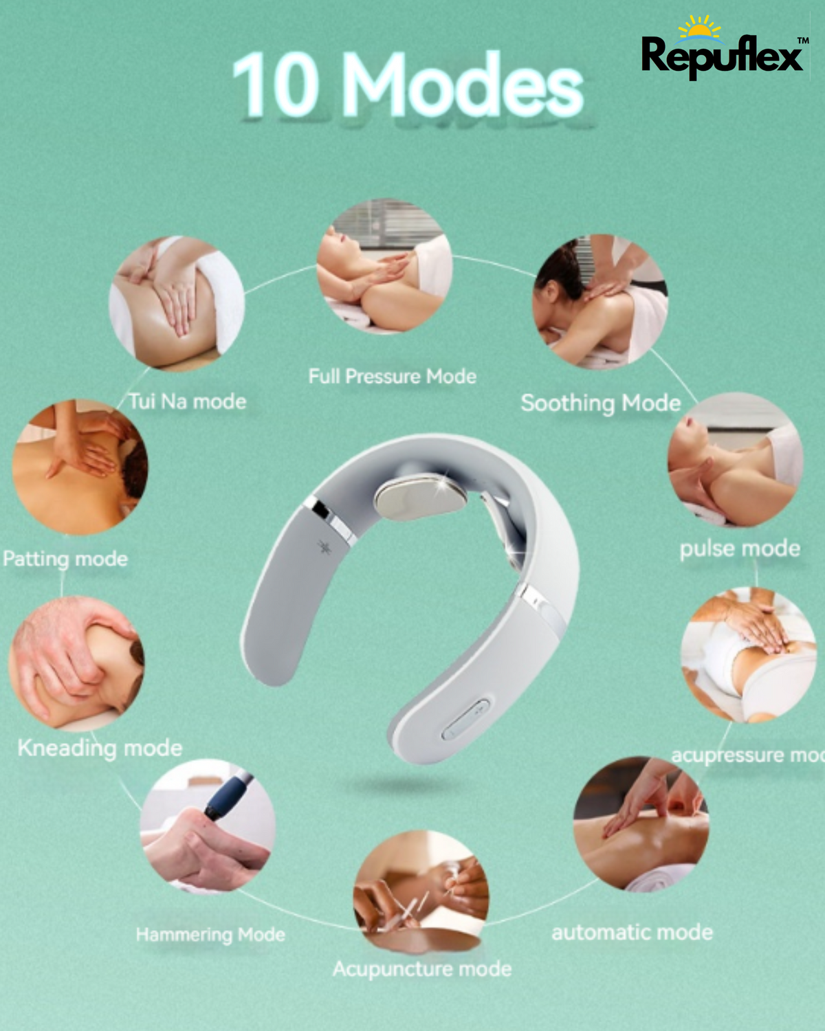 2 (Dual Set) - Cervical Neck Massager - Cordless Shiatsu Vibration & Heat Settings with TENS Pulse   - Save 60%