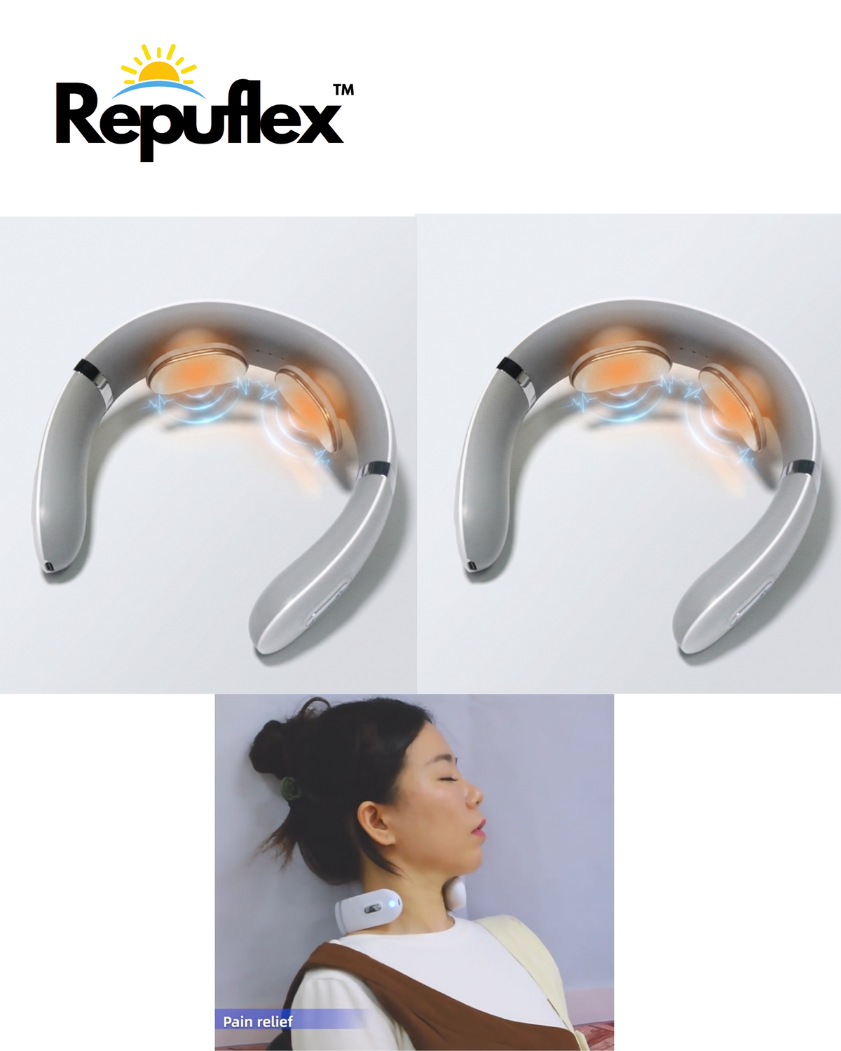 2 (Dual Set) - Cervical Neck Massager - Cordless Shiatsu Vibration & Heat Settings with TENS Pulse   - Save 60%