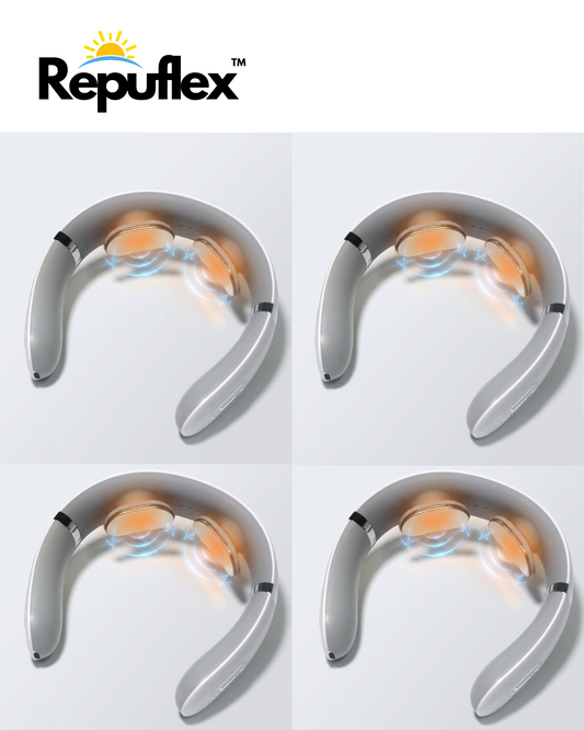 4 (Two Dual Sets) - Cervical Neck Massager - Cordless Shiatsu Vibration & Heat Settings with TENS Pulse   - Save 70%