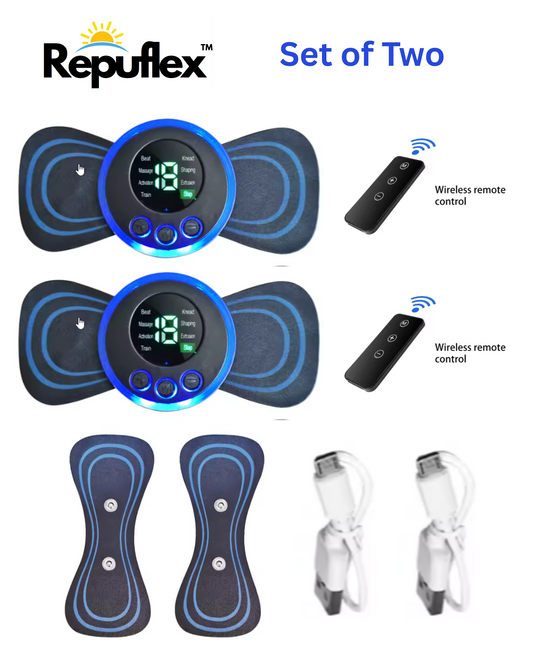 2 (Set of Two) - Wireless Body Massager with TENS + EMS Muscle Stimulator + 2 Extra Massage Pads - Save 20%