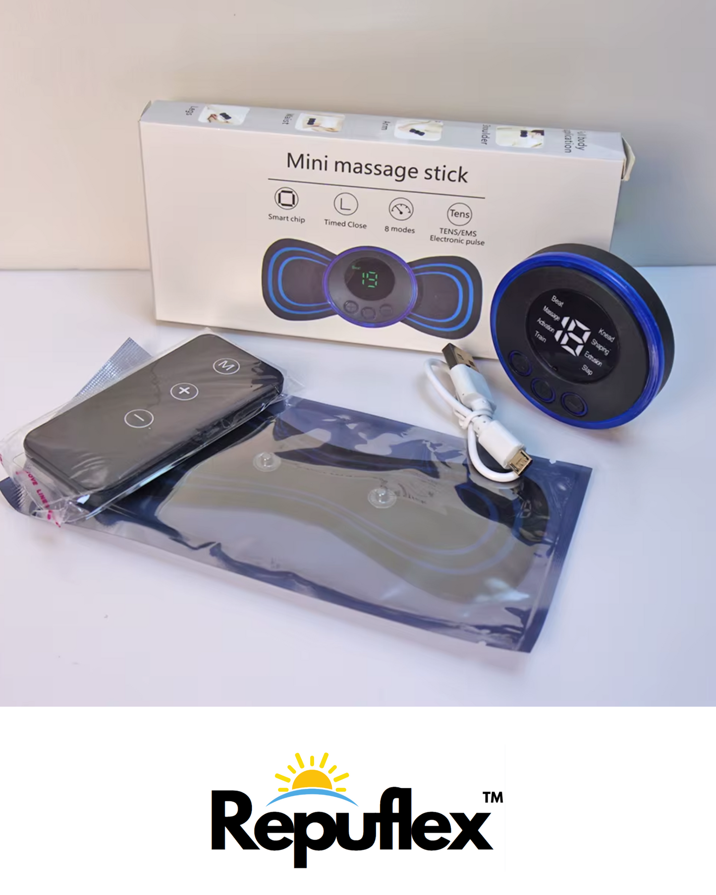 2 (Set of Two) - Wireless Body Massager with TENS + EMS Muscle Stimulator + 2 Extra Massage Pads - Save 20%